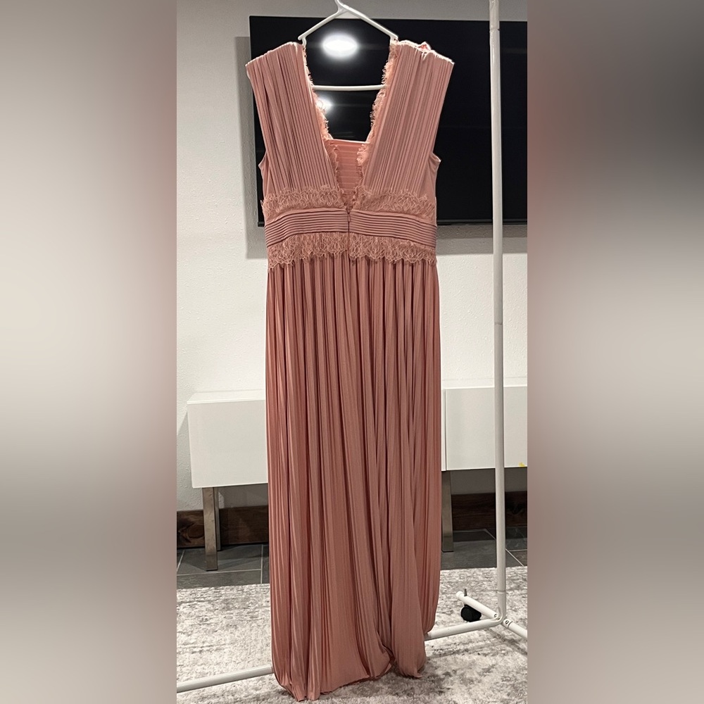 ASOS Blush Pink Pleated Maxi Dress